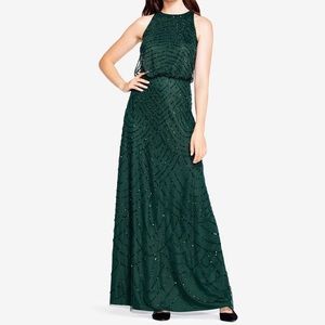 Adrianna papell Art Deco beaded green dress